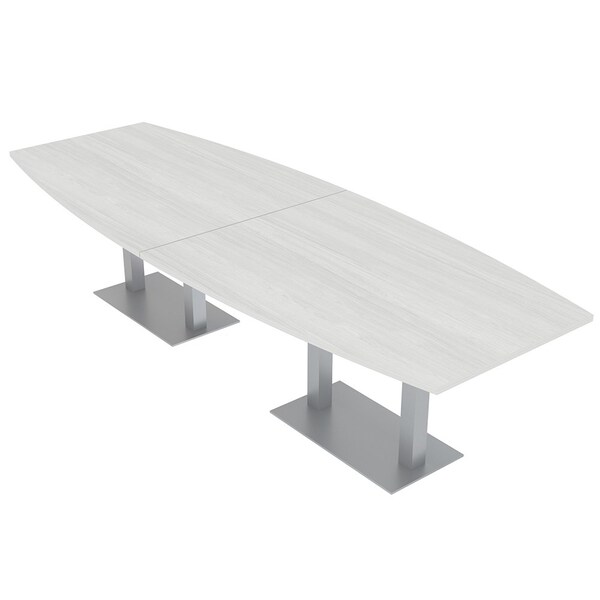 45 in W, 144 in L, 29 in H, Engineered Wood Top, White